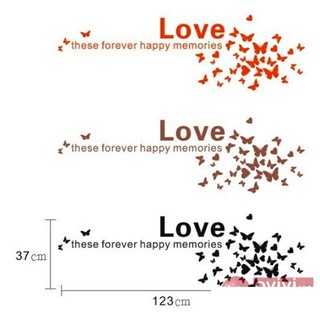 Decal chữ LOVE và bươm bướm
