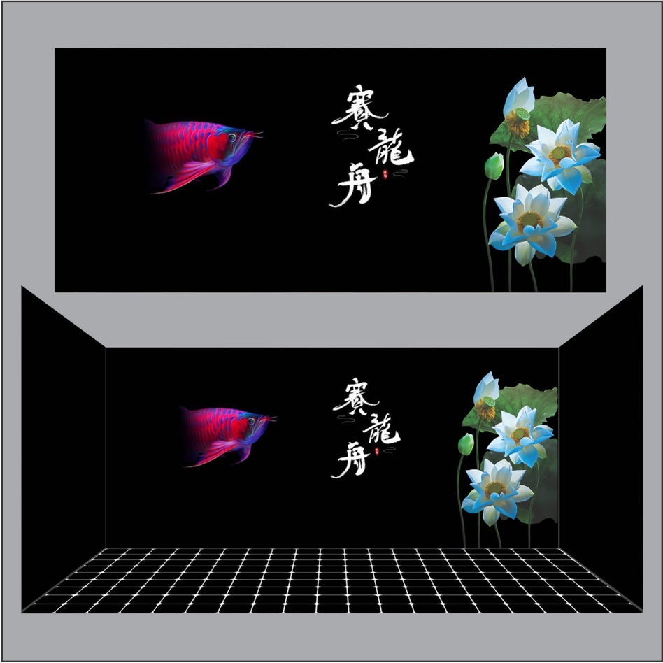 TRANH 3D DÁN HỒ CÁ RỒNG NEW DESIGN_TRANH MẶT LƯNG