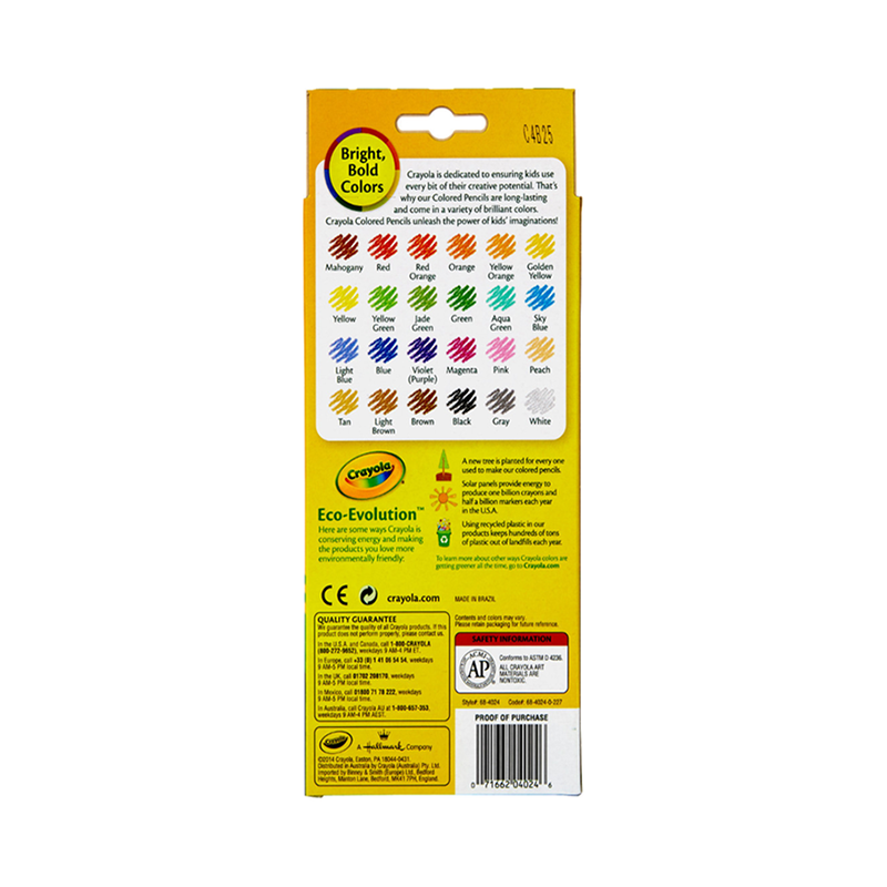 Bút chì 24 màu dạng dài CRAYOLA 684024