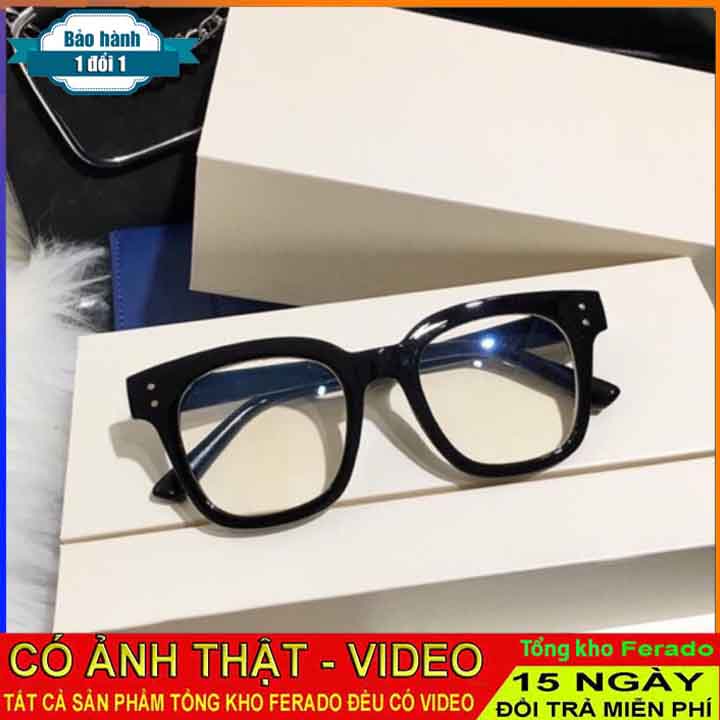 Mắt Kính Gọng Vuông Chữ V Thời Trang 2 chấm