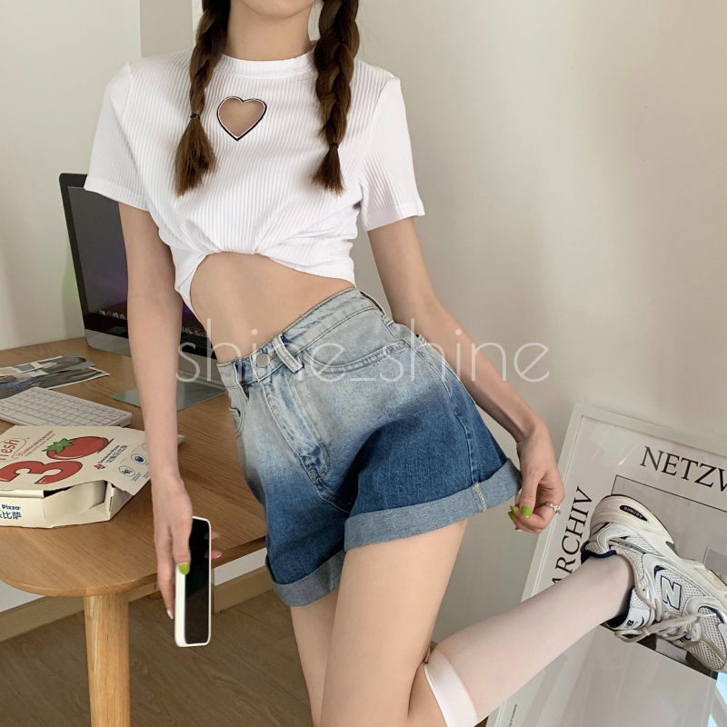 Quần Short Denim Nữ Lưng Cao Ống Rộng Thời Trang Hè 2021 | BigBuy360 - bigbuy360.vn