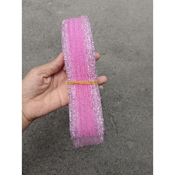 Ruy băng lưới kim tuyến hoa cưới làm tháp bánh 4cm