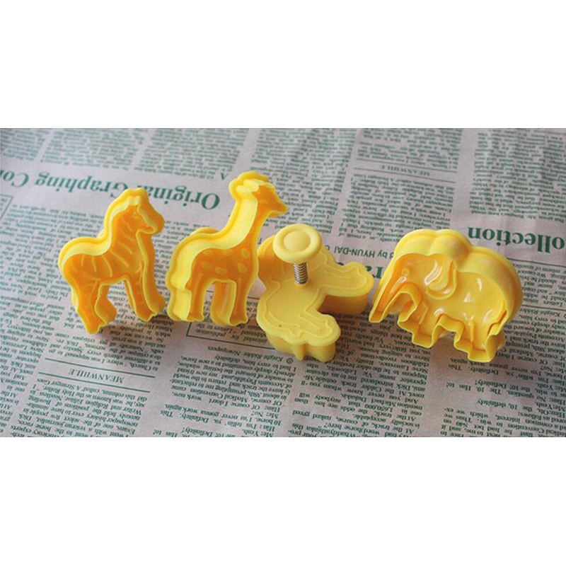 Set 4 Khuôn Cắt Bánh Quy Tạo Hình Động Vật Nhiều Kiểu Đẹp Mắt