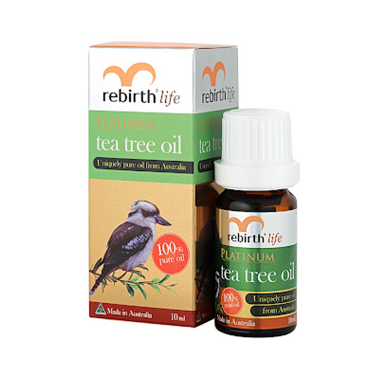 Tinh dầu giảm mụn tràm trà Rebirth Life Platium Tea Tree Oil 10ml RL23 [Nhập Khẩu Chính Hãng]