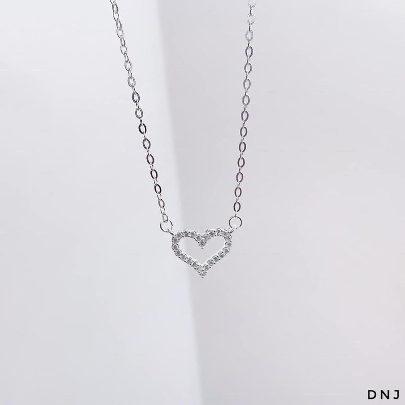 Dây chuyền nữ bạc thật treo mặt tim đính đá siêu xinh - Kho sỉ bạc Nhất Linh