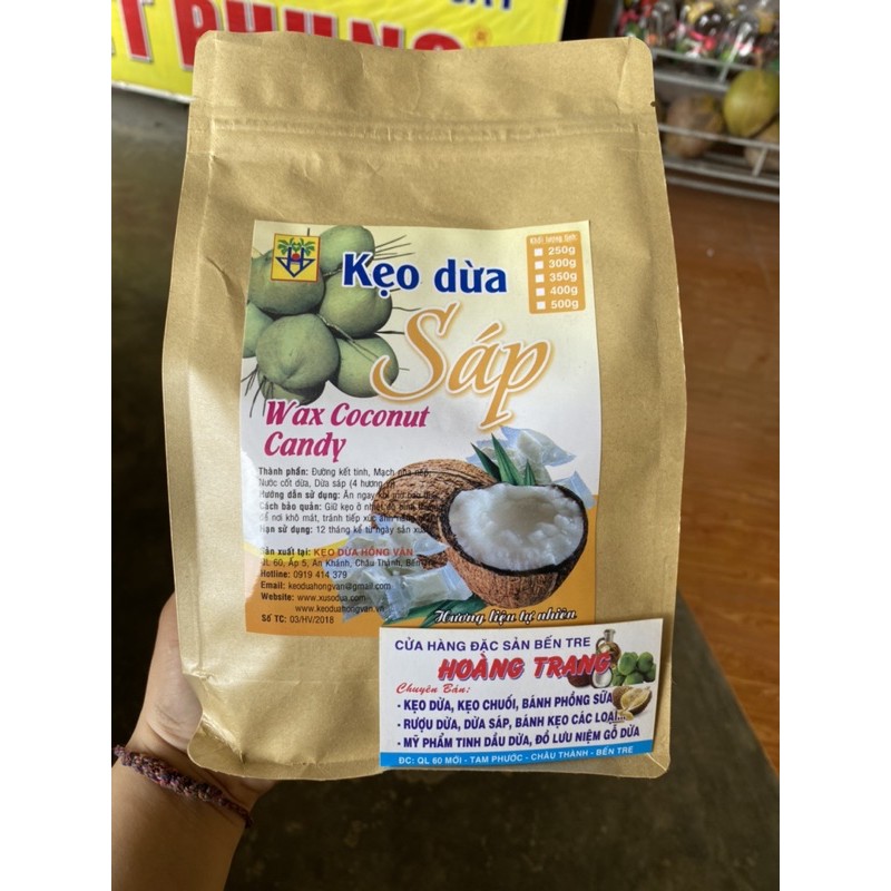 Kẹo Dừa Sáp nguyên chất 100% túi 500G| ít ngọt thơm ngon