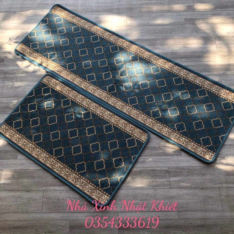 Thảm bếp dệt hoạ tiết sợi chỉ vàng đẹp và sắc nét, thảm có thể để lau chân, thảm cửa hoặc thảm phòng ngủ