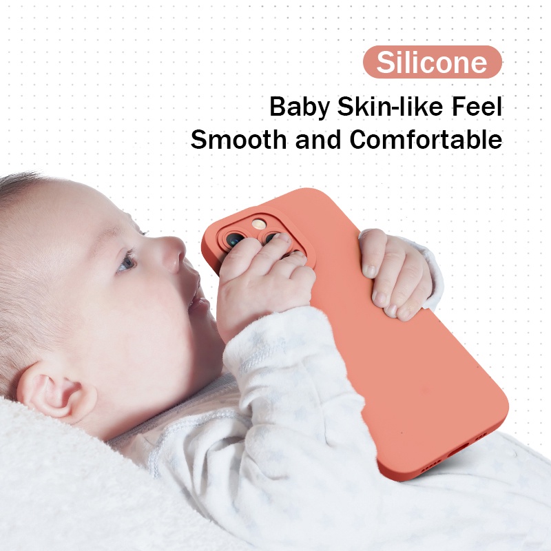 Ốp Điện Thoại Silicon Mềm Chống Sốc Màu Trơn Có Logo Cho iPhone 14 13 12 11 Pro Max Mini X XR XS Max 7 8 Plus + SE 2020