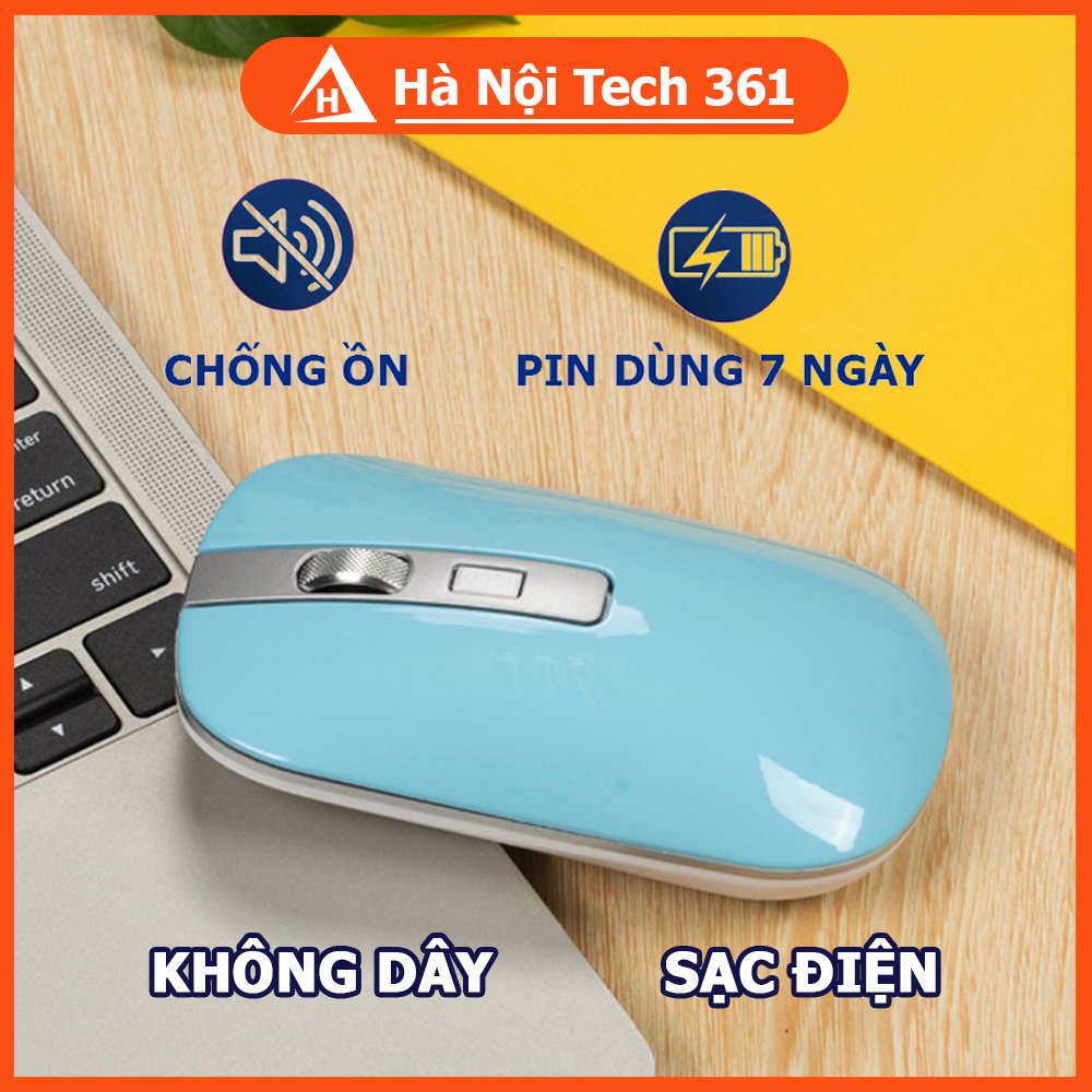 Chuột không dây pin sạc kết nối bằng đầu thu USB 2.4GHz - A8