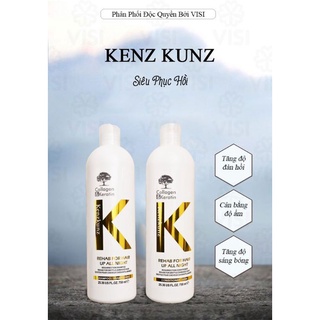 Cặp dầu gội dầu xả phục hồi dưỡng ẩm kenz collagen & keratin 750mlx2