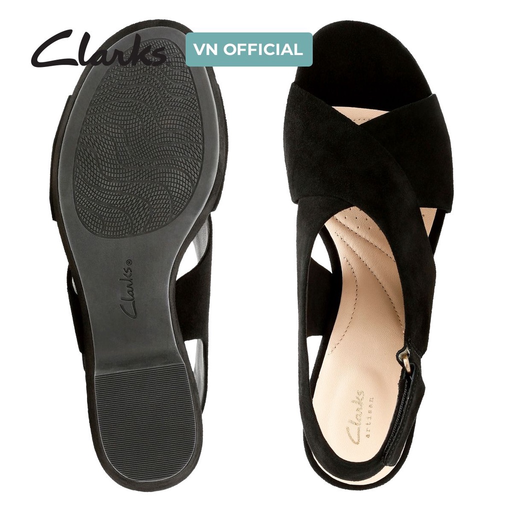 Sandal Đế Xuồng Da Nữ Clarks Maritsa Lara màu Đen