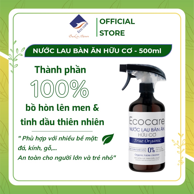 Nước Lau Bàn Ăn hữu cơ Bồ hòn Ecocare 500ml