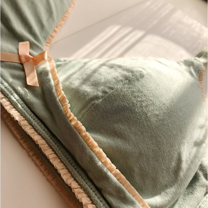 Bộ Đồ Lót Cotton Không Gọng Phong Cách Nhật Bản S291