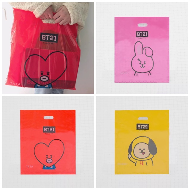 Túi BT21 Tata, Chimmy, Cooky (túi nilong)