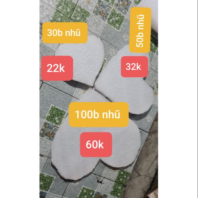 Mút xốp hình trái tim cắm hoa nhũ 30b, 50b, 100b