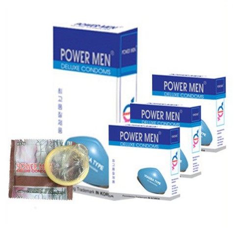 [Combo 3 Hộp] Bao Cao Su Power Men Viagra Type (Hộp 12c). Bcs Kéo Dài Thời Gian Quan Hệ, Hàng Chính Hãng + Tặng Bcs 6BI