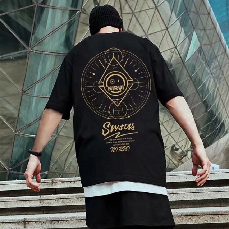 Áo Thun Tay Ngắn Dáng Rộng In Chữ Phong Cách Hip Hop Đường Phố Hàn Quốc Thời Trang Mùa Hè Cho Nam Và Nữ M-8XL