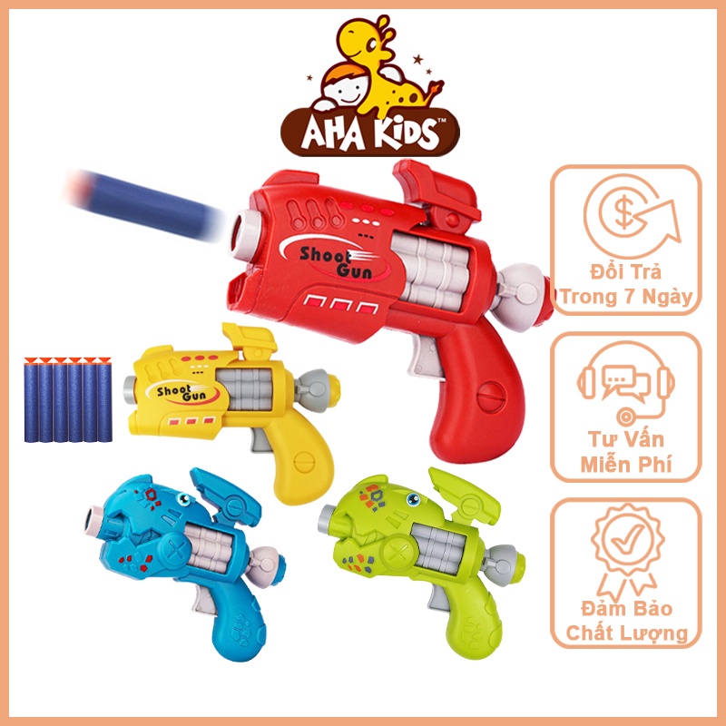 Nerf Nhỏ 1 Nòng, Đồ Chơi Nerf Đ ạn Xốp Mini Giá Rẻ, Nhỏ Gọn 4 Màu Cute, Nhựa ABS An Toàn, Tặng 6 Viên Xốp