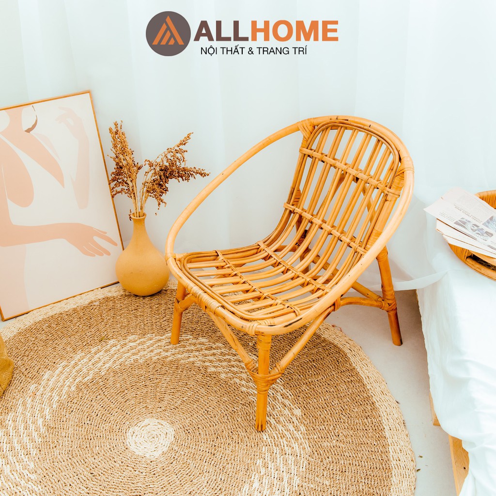 Ghế Mây Benchair Decor ALLHOME Trang Trí Nhà Cửa Cafe Homestay Mây Tự Nhiên Không Mối Mọt Kiểu Dáng Vintage