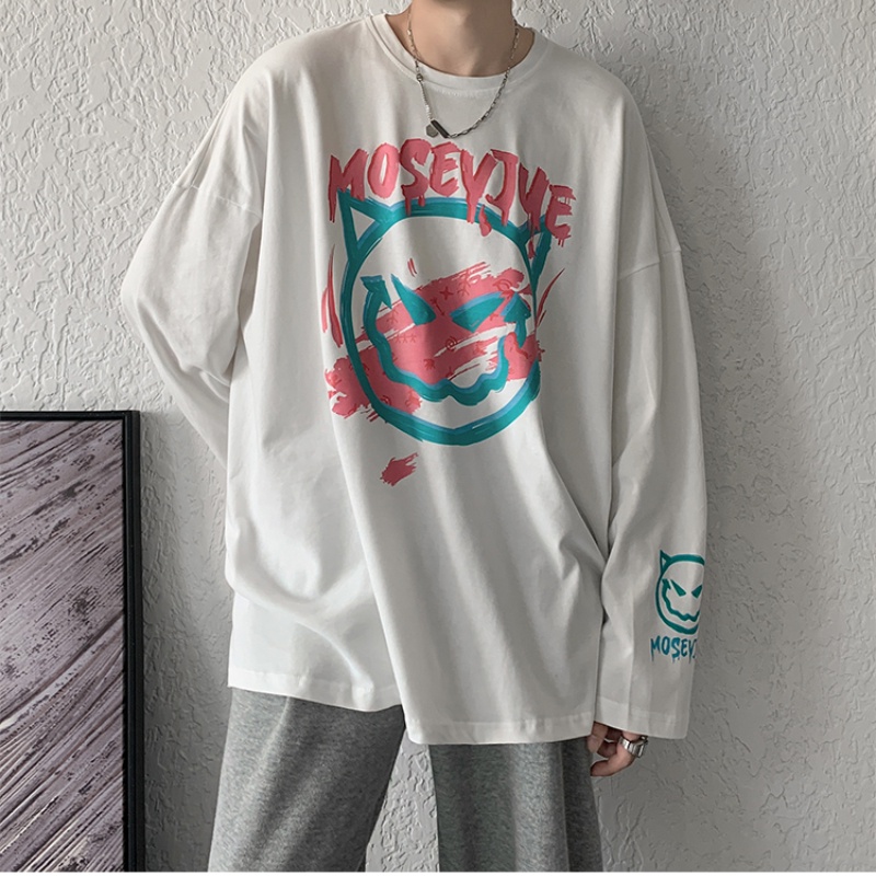 Áo thun tay dài cổ tròn size M-5XL thời trang mùa thu cho nam