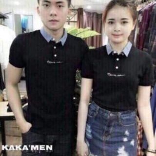 Áo thun đôi cổ bẻ nam & nữ