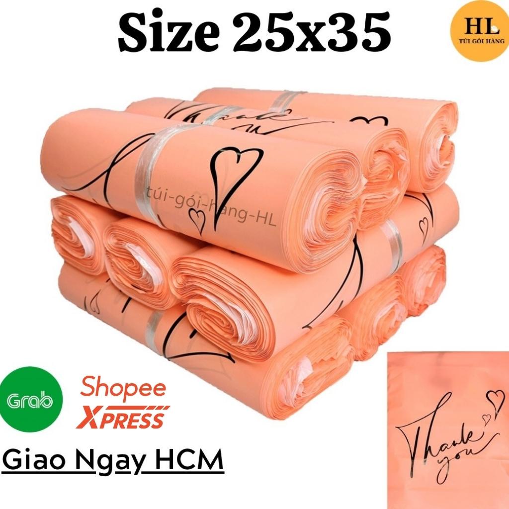 Xả Kho Túi gói hàng hồng đào chất lượng cao cấp size 25x35 in thank you TUIGOIHANGHL