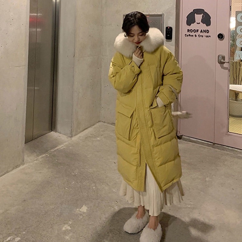 Áo phao mũ lông dáng dài hàng QCCC