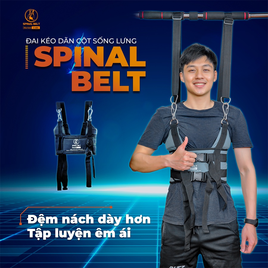 Đai Treo Xà Đơn Kéo Giãn Cột Sống Spinal Belt Dành Cho Người Thoái Hóa, Thoát Vị Đĩa Đệm (khóa bấm)