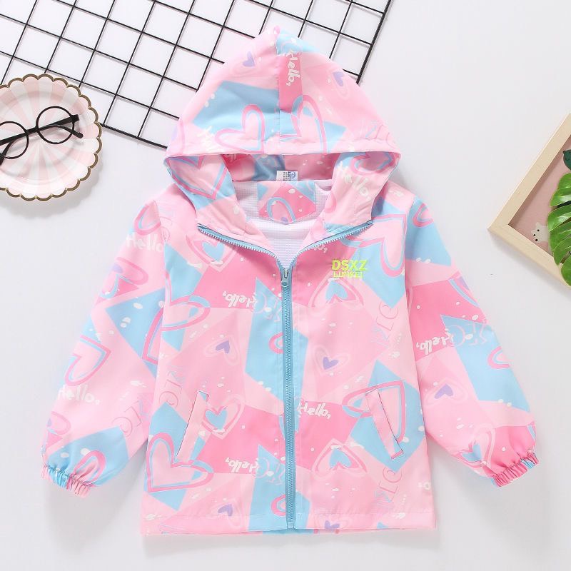 Áo Khoác Gió Họa Tiết Tim MD235B/ Áo khoác gió thỏ tím MD1498 Cho Bé Gái - Jumping Beans Official Store