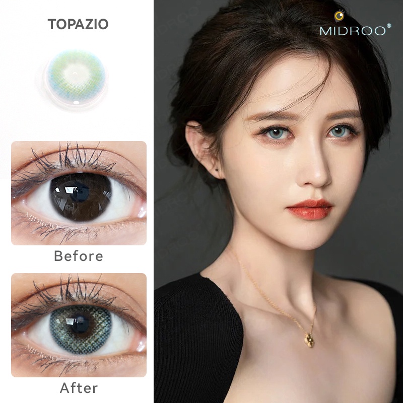 Cặp kính áp tròng MIDROO 14.2mm 0-8 độ thời trang
