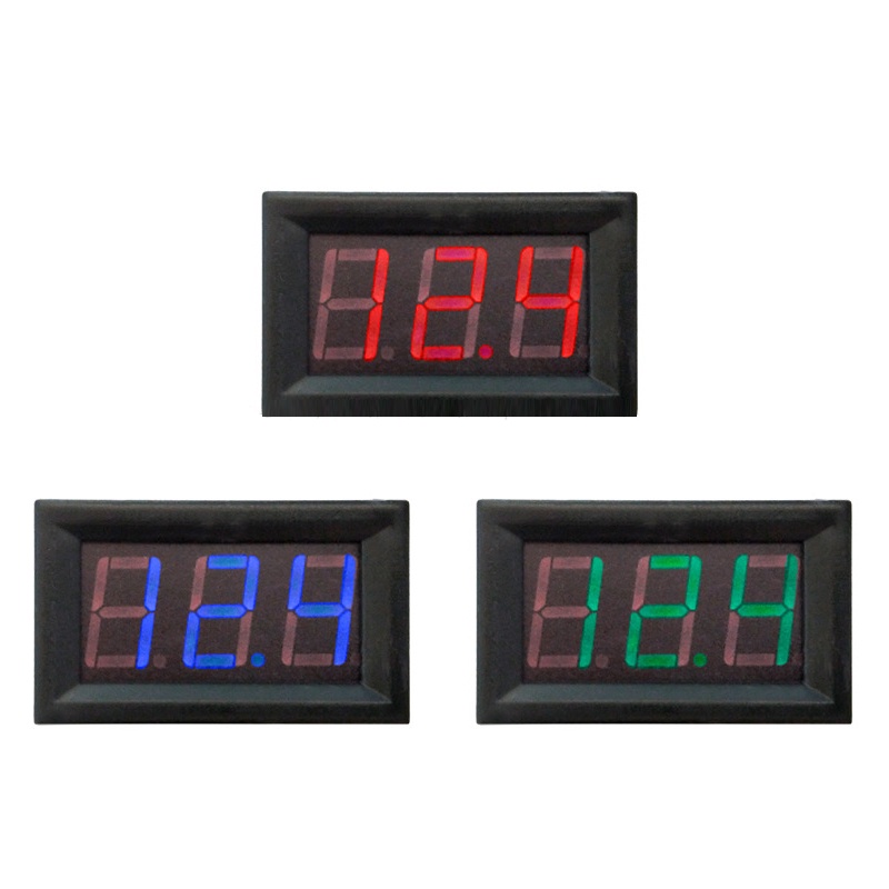 2 Vôn Kế Điện Tử diy 0.56 inch 2 Dây Đo Điện Áp Và Dòng Điện dc 5-120v Cho Xe Hơi