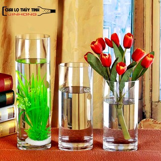 Bình bông thủy tinh trang trí d10cm x h20cm