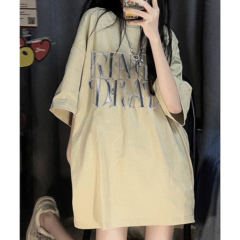 Áo Thun Nữ Ngắn Tay Dáng Rộng In Chữ Jiashucheng