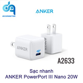 Sạc nhanh Anker PowerPort III Nano 20W - A2633