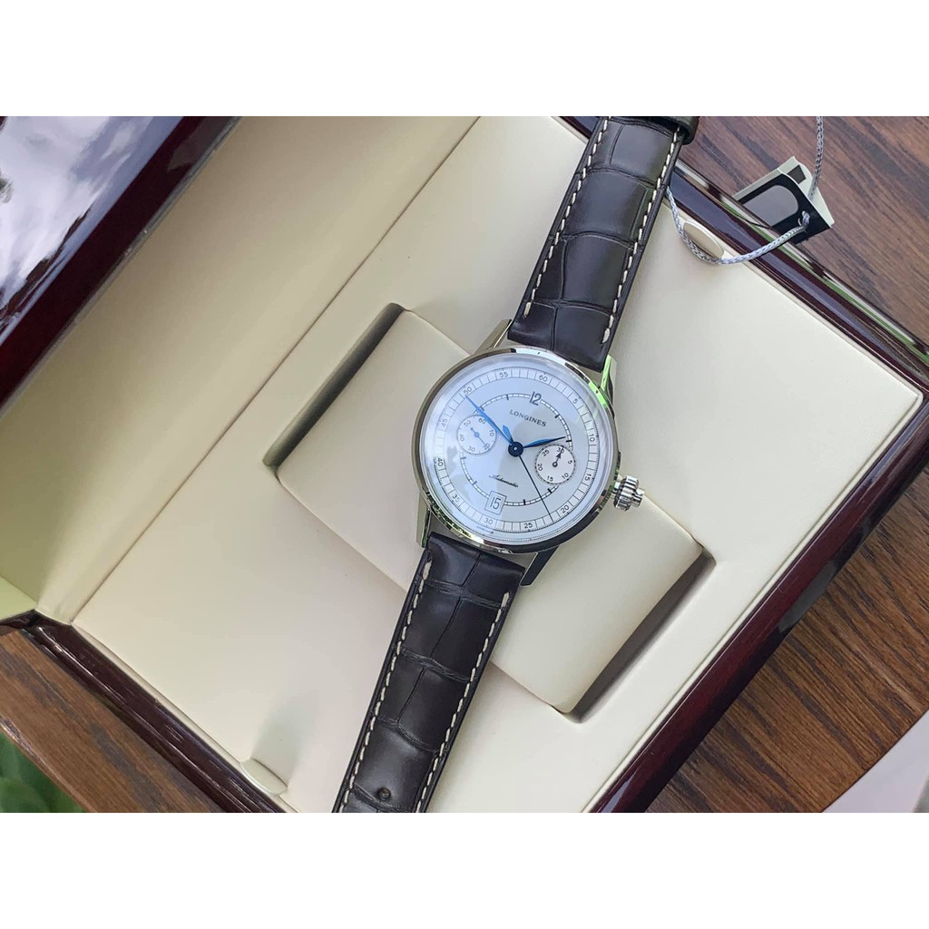 Đồng hồ nam chính hãng Longines Col-Wheel Automatic Chronograph L28004262 - Máy Cơ - Kính Sapphire - Dây da