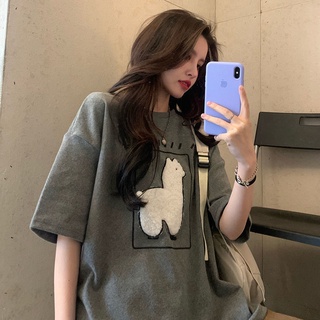 【Plus Size】(40-150kg) Áo Thun Nữ Oversize Thêu Họa Tiết