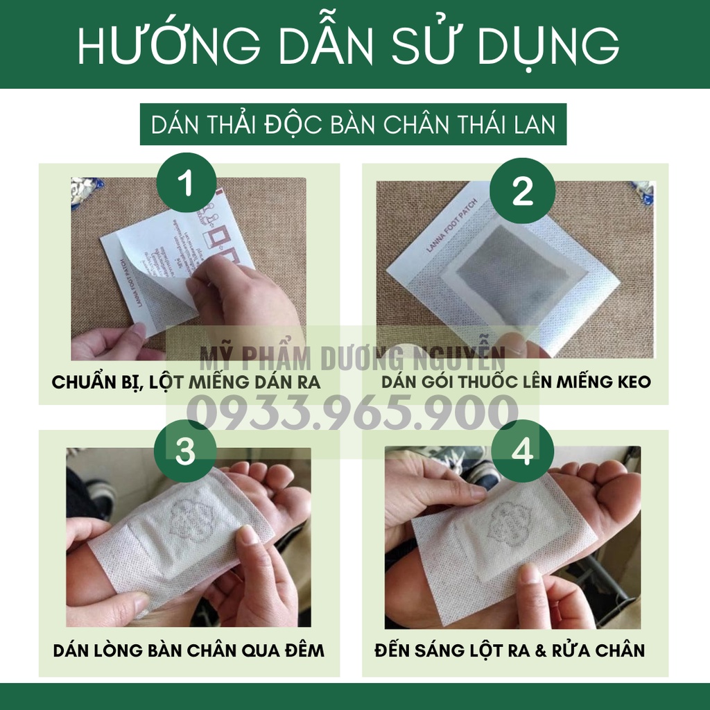10 Miếng Dán Chân Thải Độc Detox Lanna Foot Patch