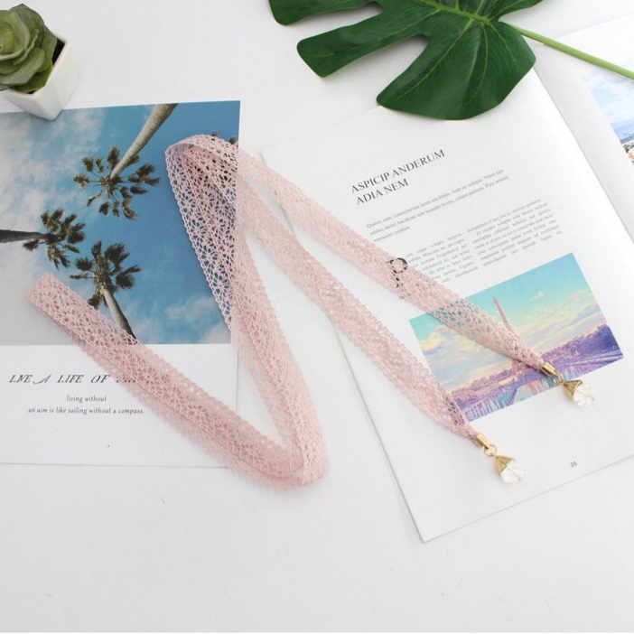 Đai váy vải ren gắn đá, dây lưng nữ thắt nơ thanh lịch