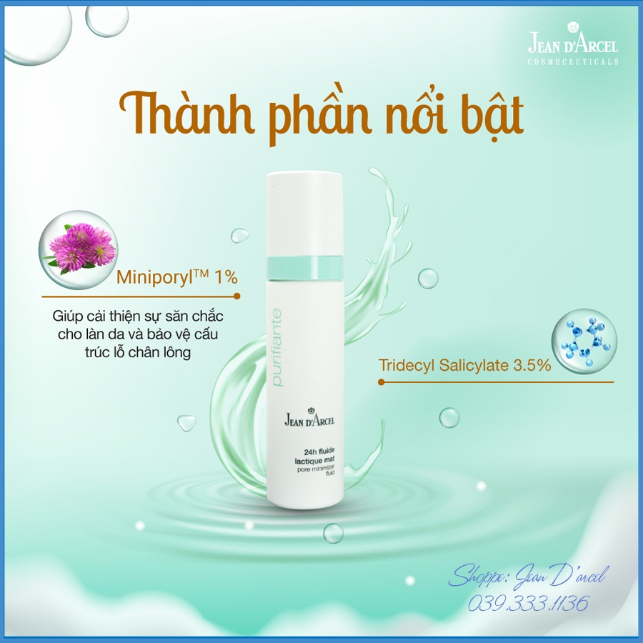 Sữa dưỡng Jean D'Arcel giúp se khít lỗ chân lông, kiềm dầu, ngăn ngừa mụn_PORE MINIMIZER FLUID JEAN DARCEL 50ML