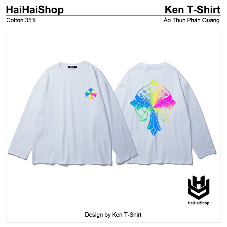 Áo Thun Phản Quang Bông Hoa 7 Màu Tay Dài Oversize Form Rộng Nam Nữ Unisex | BigBuy360 - bigbuy360.vn