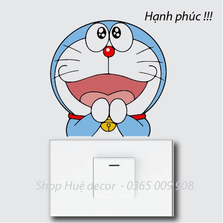 Decal dán ổ điện, sticker trang trí Doraemon dễ thương