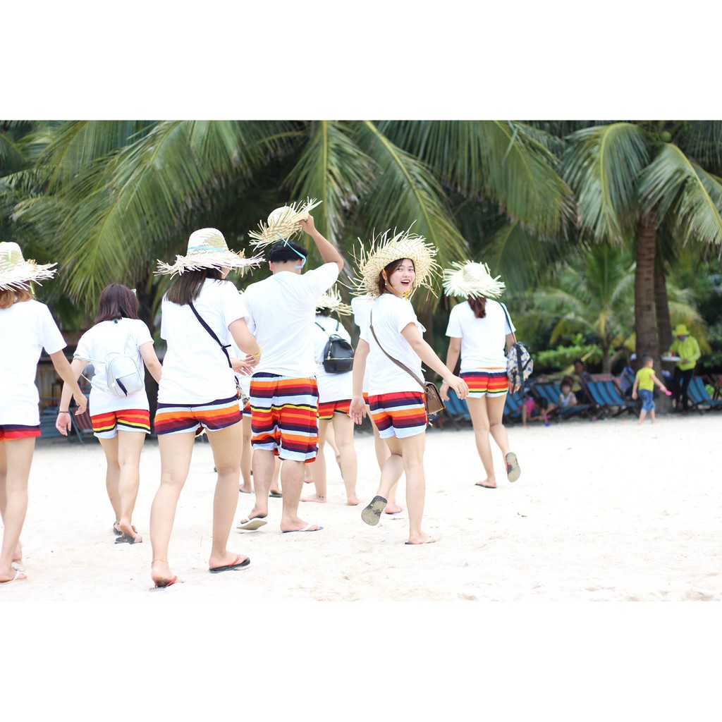 Quần đi biển Team Building, công ty, gia đình, nhóm nam nữ DB12 Bin Action