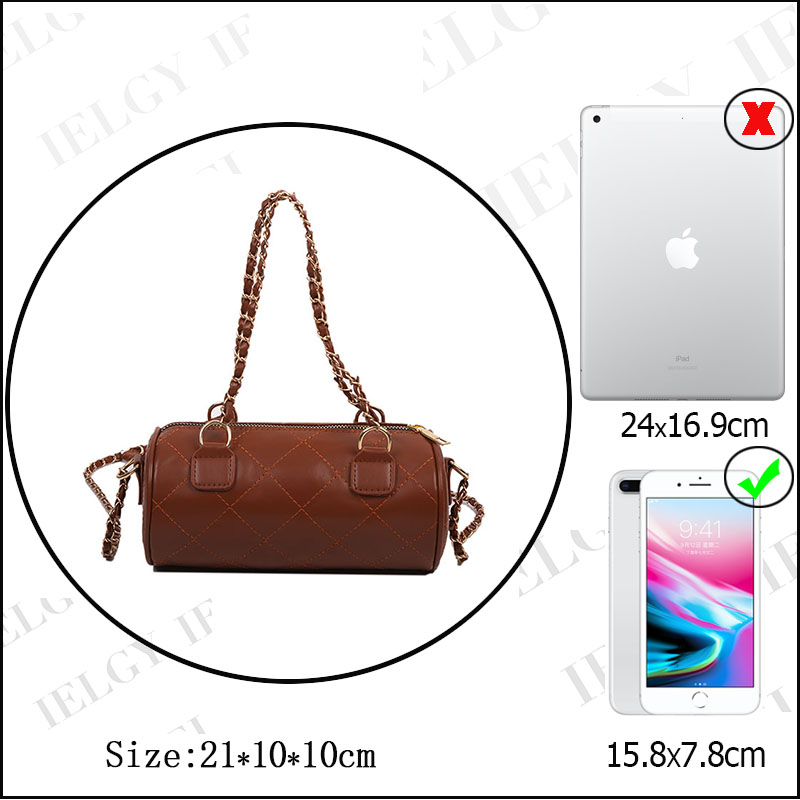 Túi đeo chéo màu trơn thiết kế kết cấu hình thoi thời trang thanh lịch cho nữ