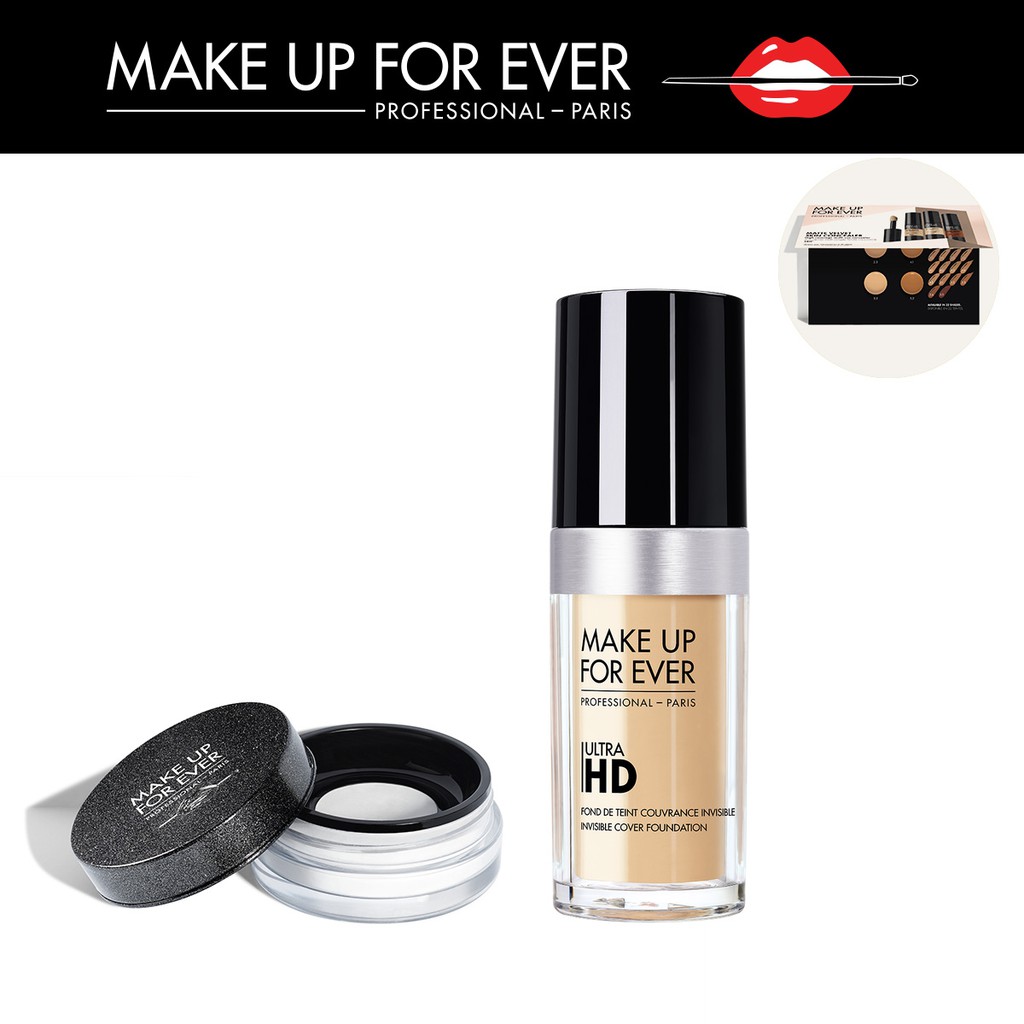 Make Up For Ever - Combo Kem Nền Ultra Hd Foundation 30Ml + Phấn phủ Holiday Ultra HD Loose Powder 8.5g (Limited Edition