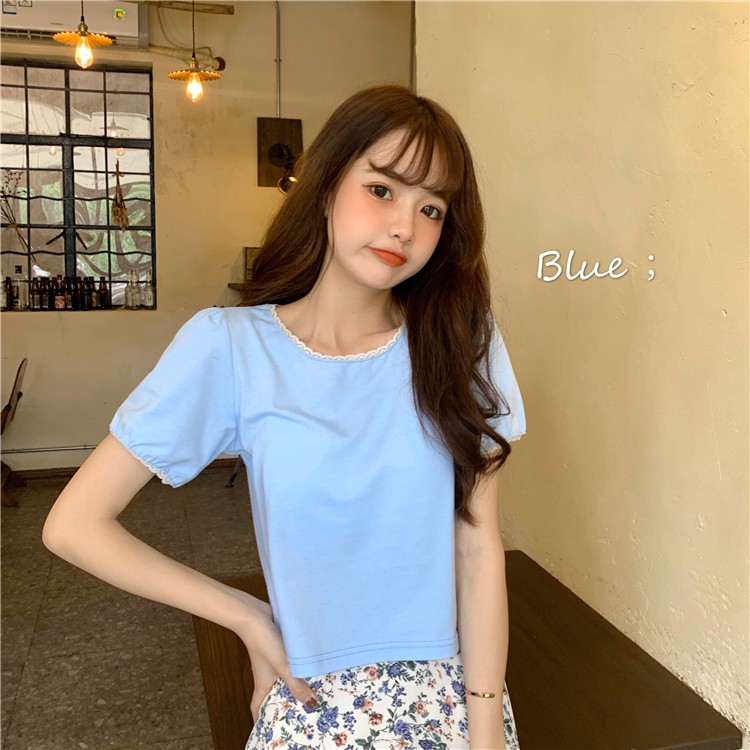 Sơ mi không cổ viền ren