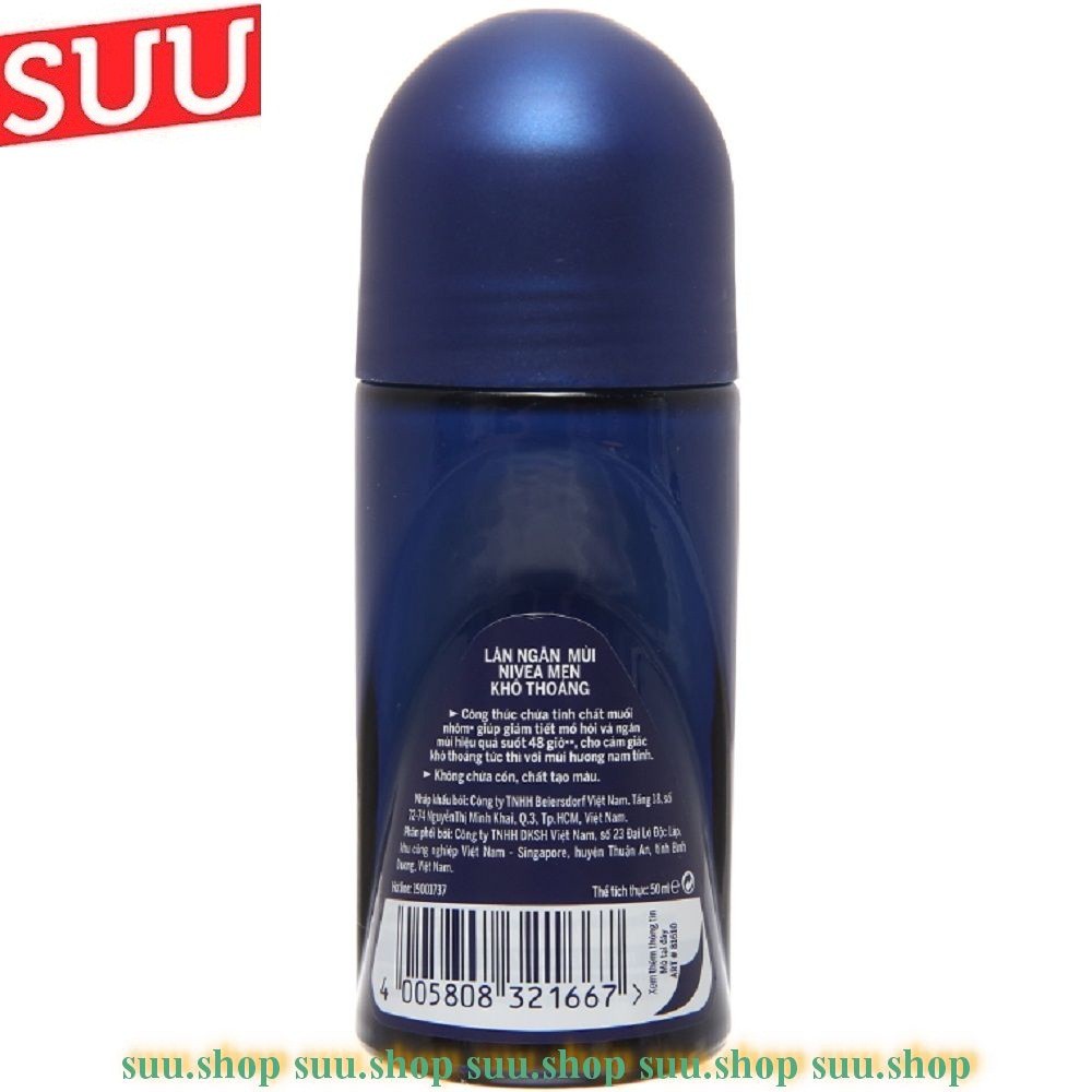 Lăn Khử Mùi Nivea Nam 50ml Khô Thoáng suu.shop cam kết 100% chính hãng | BigBuy360 - bigbuy360.vn