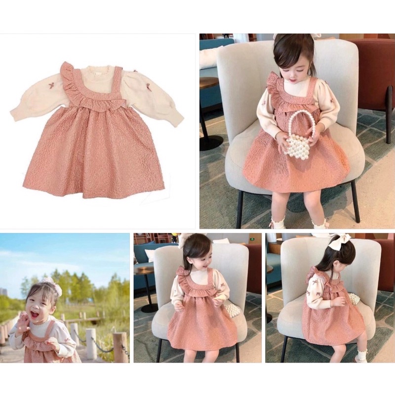 Set váy kèm áo nỉ cho bé gái xinh xỉu