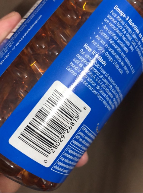 Viên dầu cá hồi Pure Alaska Salmon Oil Omega 3 1000 mg lọ 210 viên | Thế Giới Skin Care