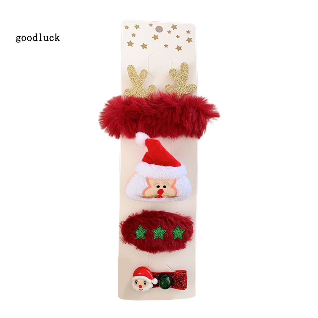 Chúc may mắn| Set 4 Kẹp Tóc Giáng Sinh Dễ Thương
