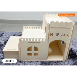 Nhà gỗ cho chó kiểu dáng lâu đài PetZou DH011 -Nội Thất Thú Cưng lắp ráp